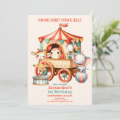Invitation Circus Carnival Girls 1er anniversaire (Debout devant)