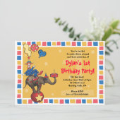 Invitation Circus Clown 1er Joyeux Anniversaire -Remise pour  (Debout devant)