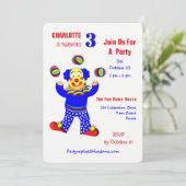 Invitation Circus Clowns Fun Anniversaire de enfant Party mod (Debout devant)