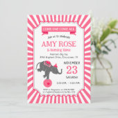 Invitation Circus Elephant Birthday Party (Debout devant)