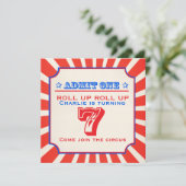 Invitation Circus fun fair 7ème anniversaire de enfant party (Debout devant)