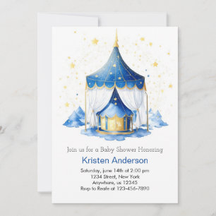 Invitation Circus Magic Meadow Adventure Baby shower garçon