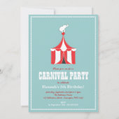 Invitation Circus Tent & Elephant Anniversaire de enfant Part (Dos)
