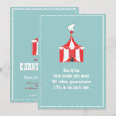 Invitation Circus Tent & Elephant Anniversaire de enfant Part (Devant / Derrière)