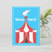 Invitation Circus Tent & Elephant Anniversaire de enfant Part (Debout devant)