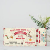 Invitation Circus Ticket Circus Spectacle Garçon 1er Annivers (Debout devant)