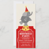 Invitation Circus Ticket Elephant Birthday Party (Devant)