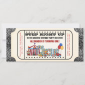 Invitation Circus Ticket Party (Devant)