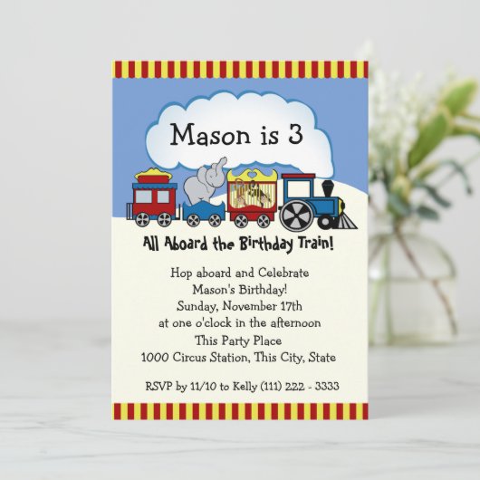 Invitation Circus Train Anniversaire (Debout devant)