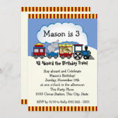 Invitation Circus Train Anniversaire (Devant / Derrière)