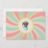Invitation Circus Twins Anniversaire Mint & Coral Carnival In (Dos)