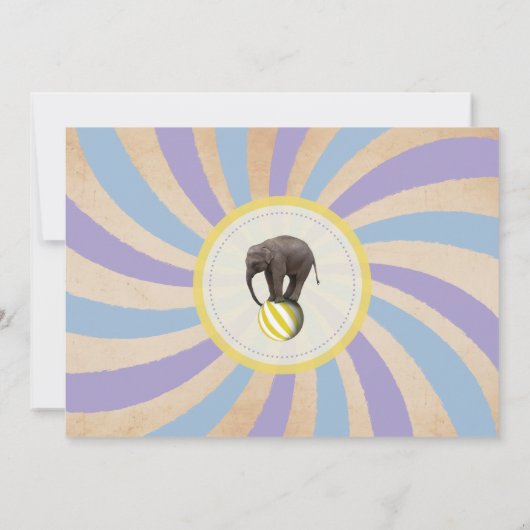 Invitation Circus Twins fête d'anniversaire Carnaval bleu Inv (Dos)