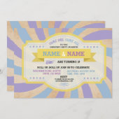 Invitation Circus Twins fête d'anniversaire Carnaval bleu Inv (Devant / Derrière)