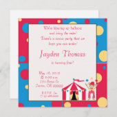 Invitation circusparty, nous faisons exploser des ballons... (Devant / Derrière)