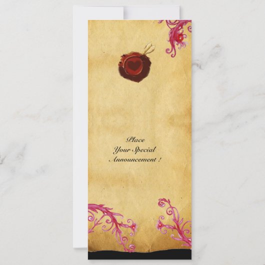 Invitation Cire à cacheter  Baies magiques monogramme,Parchem (Dos)