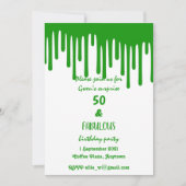 Invitation Cire À Déchets Vertes Cinquante Et Fabuleux Annive (Devant)