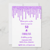 Invitation Cire Parkly Violet 50 Et Fabuleux Anniversaire (Devant)