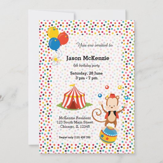 Invitation Cirque (Devant)