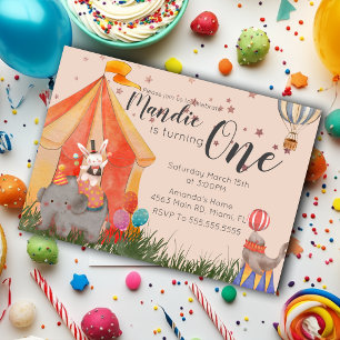 Invitation Cirque à l'aquarelle Foire de comté vintage Carnav