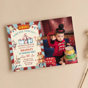 Invitation Cirque Animaux Carnaval Anniversaire Photo Invitat