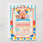 Invitation Cirque Big Top Fête d'anniversaire (Devant)