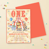 Invitation Cirque Carnaval & Animaux 1er anniversaire Invitat