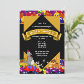 Invitation Cirque carnaval joli tigre ballon de phoque fête (Debout devant)