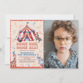 Invitation Cirque Carnaval Tente Animaux Photo Anniversaire (Devant)