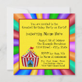 Invitation Cirque d'anniversaire Happy Clown (Dos)