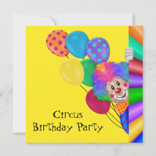 Invitation Cirque d'anniversaire Happy Clown