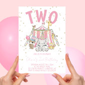 Invitation Cirque de Carnaval Rose 2ème Anniversaire
