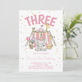 Invitation Cirque de Carnaval Rose 3e Anniversaire (Debout devant)