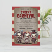 Invitation Cirque de Clowns Halloween Carnaval (Debout devant)
