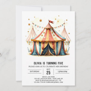 Invitation Cirque de la tente numérique pour enfants Annivers
