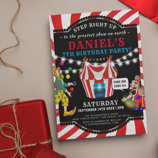Invitation Cirque divertissant Enfants | Anniversaire du Carn
