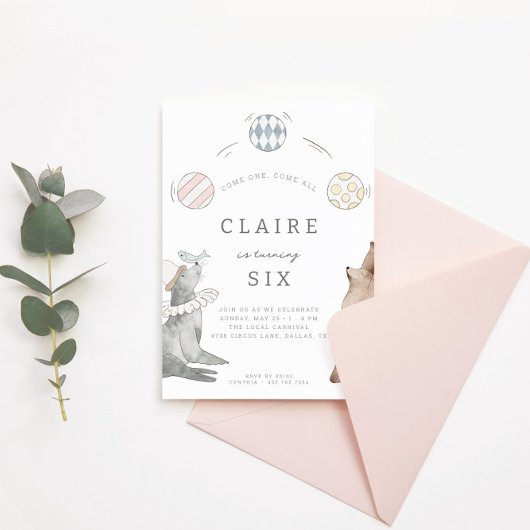 Invitation Cirque du Carnaval pour enfants | Fête d'anniversa