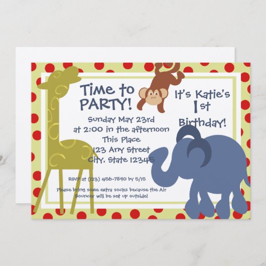 Invitation Cirque du temps de fête/ Photo (Devant / Derrière)