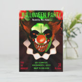 Invitation Cirque effrayant et terrifiant d'Halloween pour fê (Debout devant)