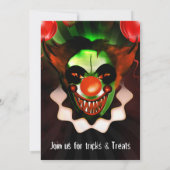 Invitation Cirque effrayant et terrifiant d'Halloween pour fê (Dos)