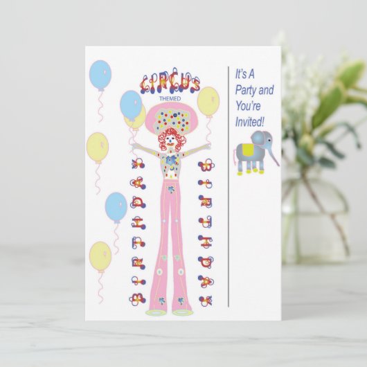 Invitation Cirque Fête à thème (Debout devant)
