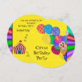 Invitation Cirque fête d'anniversaire Happy Clown (Devant / Derrière)