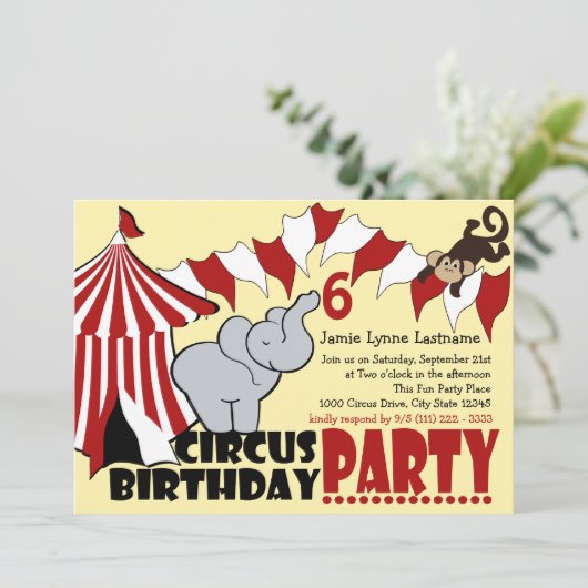 Invitation Cirque Fun Anniversaire (Debout devant)