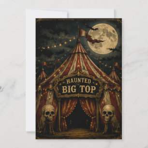 Invitation Cirque hanté de l'Halloween vintage Big Top
