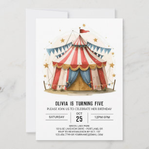 Invitation Cirque magique pour enfants coloré Anniversaire