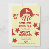 Invitation Cirque Minimaliste Fête sous Chapiteau (Devant)