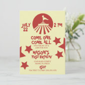 Invitation Cirque Minimaliste Fête sous Chapiteau (Debout devant)