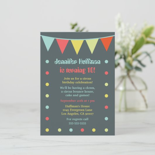 Invitation Cirque moderne et chic (Debout devant)