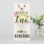 Invitation Cirque Premier Anniversaire Ticket Party Foil Star (Debout devant)