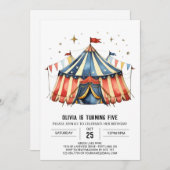 Invitation Cirque simple sur mesure pour enfants (Devant / Derrière)