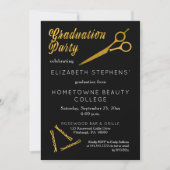 Invitation Ciseaux | Hairpin Beauty School Graduation Party (Devant)